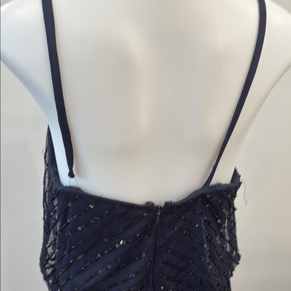 *flawed Adrianna Papell US 4 Navy Beaded Dress - Picture 7 of 11